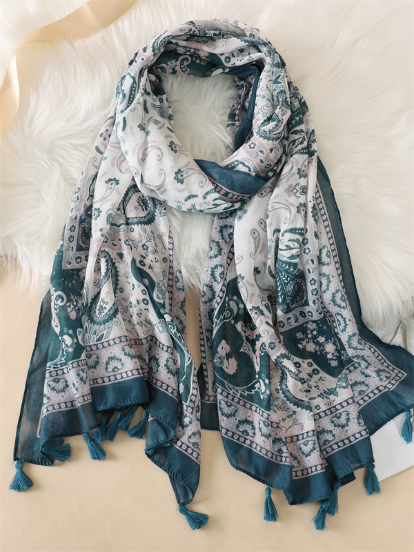 Paisley Abstract Floral Tassel Viscose Shawl Scarf Lady Wrap Thin Pashmina Stole Muslim Hijab 180*90Cm: plum