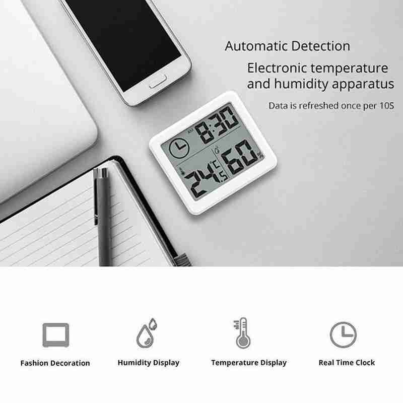 Digital Wall Clock Indoor Smart Electronic Digital Humidity Thermometer LCD Hygrometer wall clock