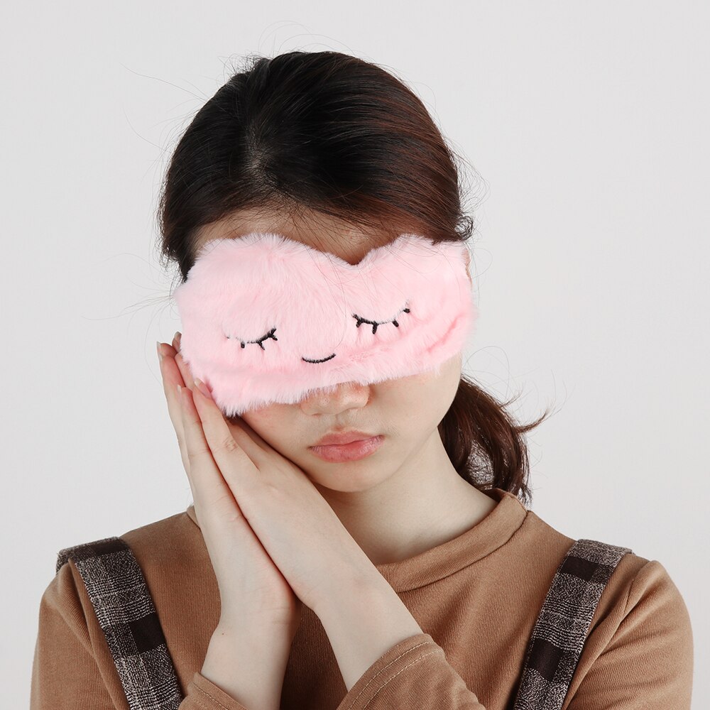 1PC Cartoon Silk Eyepatch Sleeping Mask Embroidery Eyepatch Adjustable Sleeping Aid Blindfold Travel Sleep Eye Mask