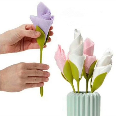 Servetthållare bladbord dekor servetthållare diy blomma gren servitthållare bröllopsfest café hotell servettdekor
