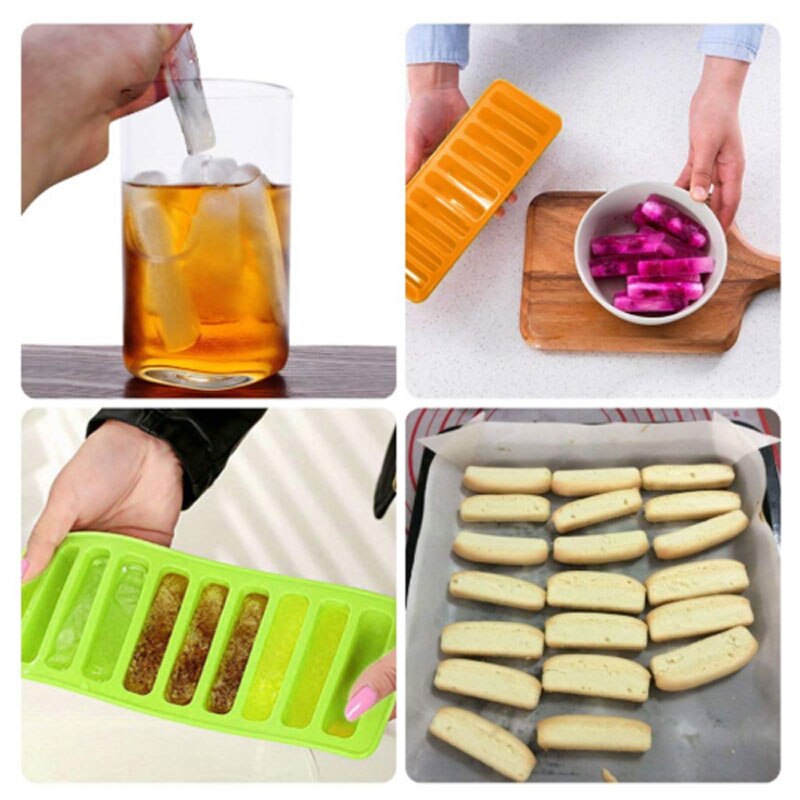 10- gats cilindervormige ijsblokjesvorm in de vorm van een vinger, siliconen ijsvorm, chocoladevorm voor een feestje, willekeurige kleur