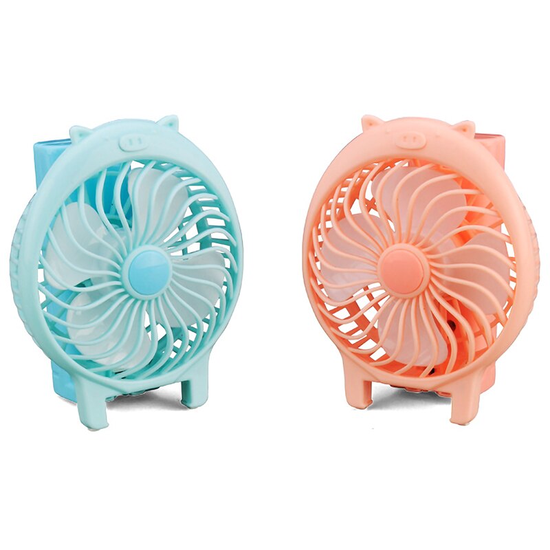 Draagbare Handheld Fan Mini Oplaadbare Fan Leuk Varken Vorm Fan Mute Grote Wind Fan
