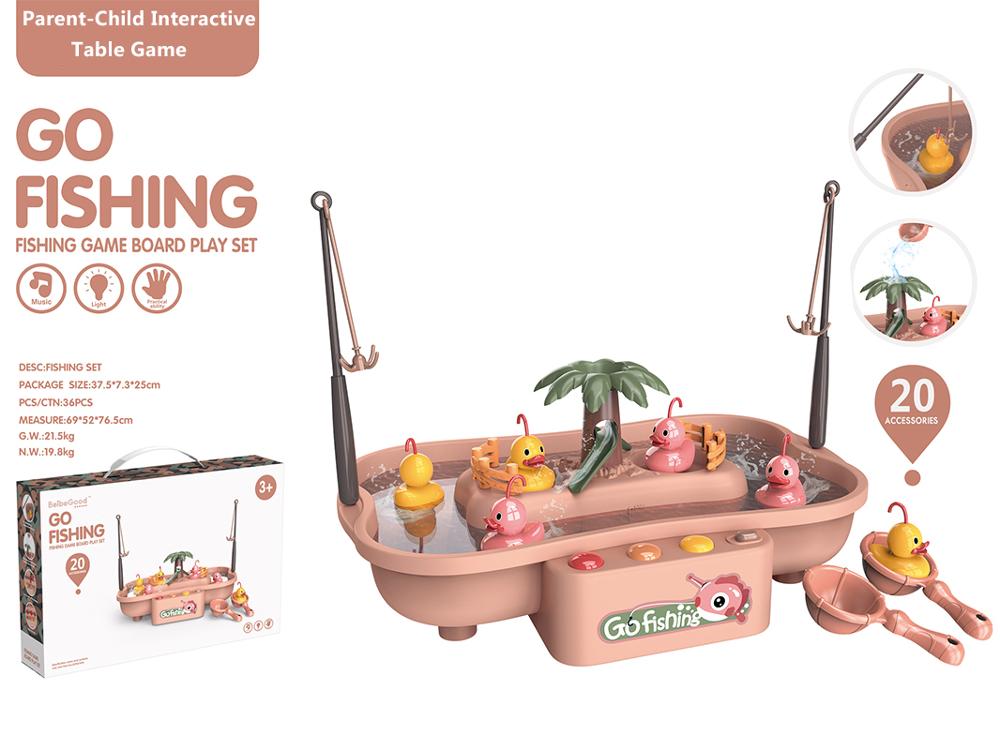 Elektrisk fiskeri legetøj til børn roterende fisk andespil morandi forældre-barn interaktive bordspil hånd-øje koordination legetøj: 889-192