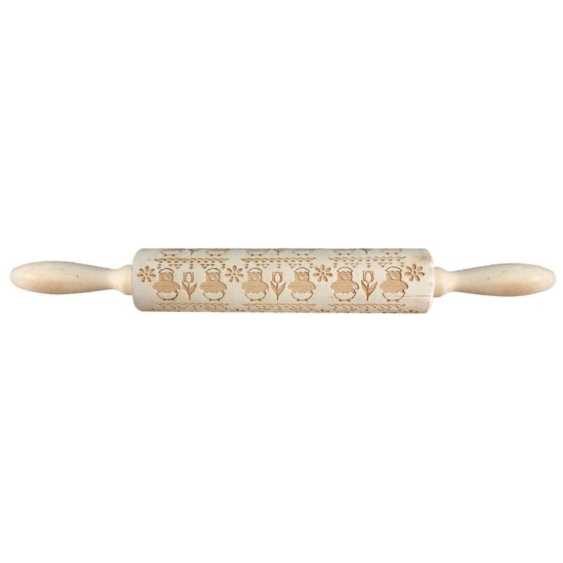 350X45X45mm Pasen Dag Embossing Houten Deegroller voor Koekjes Bakken Noodle Biscuit Rolling Pins Gegraveerd roller Sneeuwvlok