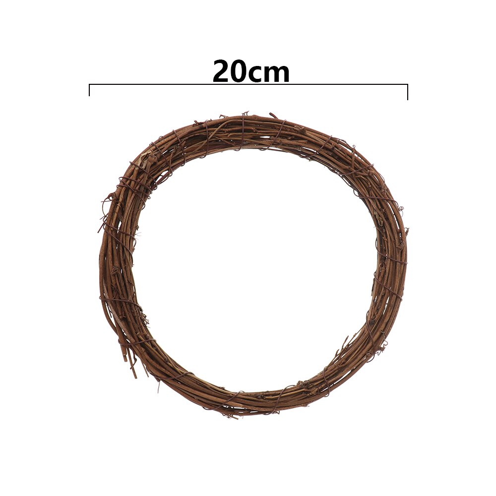 Fest julekrans naturlig rattan krans base dør dekoration halvmåne form rattan krans bondegård dekoration: 20cm runde