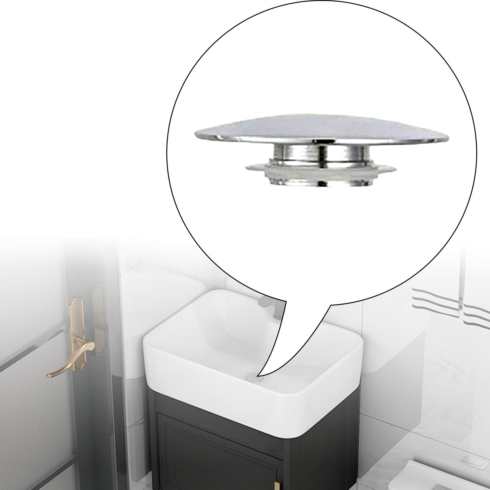 Chrome Bath Sink Plug Replacement Adjustable Bolt Seal Detachable Basin Plug for Bathroom Sinks Kitchen Fixtures Home Plumbing