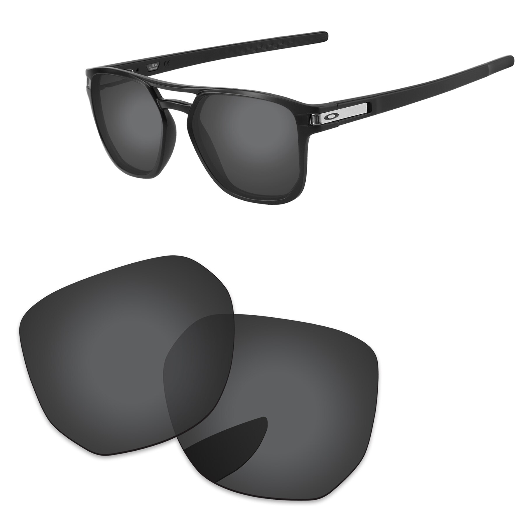 Alphax – lentilles de remplacement pour lunettes de soleil authentiques, Latch Beta OO9436, polarisées, Options multiples: Black Grey