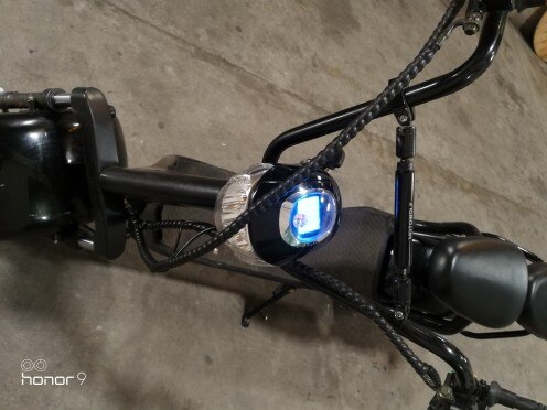 Speedometer & batteriniveau indikator & 48 v 60v display med forlygte + bluetooth elektrisk cykel scooter trehjulet mobilitet diy del