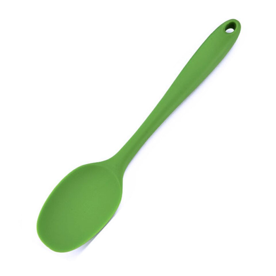 Silikoneske 28cm alt-i-én bageværktøj øse til at beskytte non-stick grydesuppeskalskraber køkkenredskaber: Grøn
