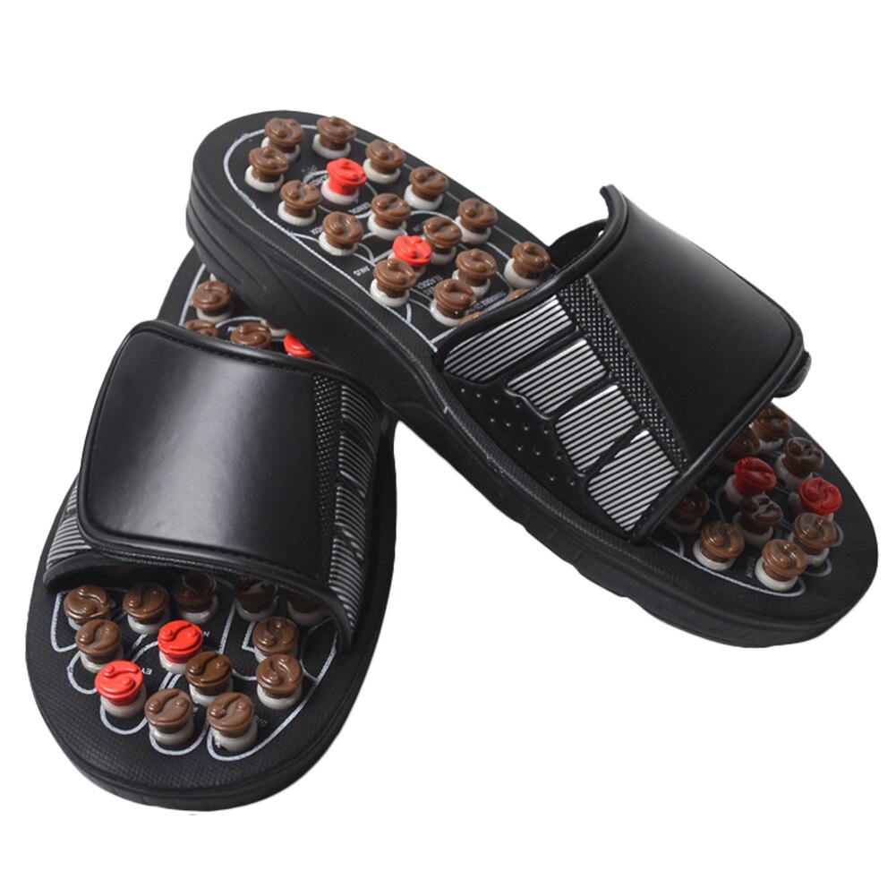 Acu-point pantoufles accupression Massage pied masseur tongs sandales pour femmes hommes chaussures femme homme directe: Marron / 40