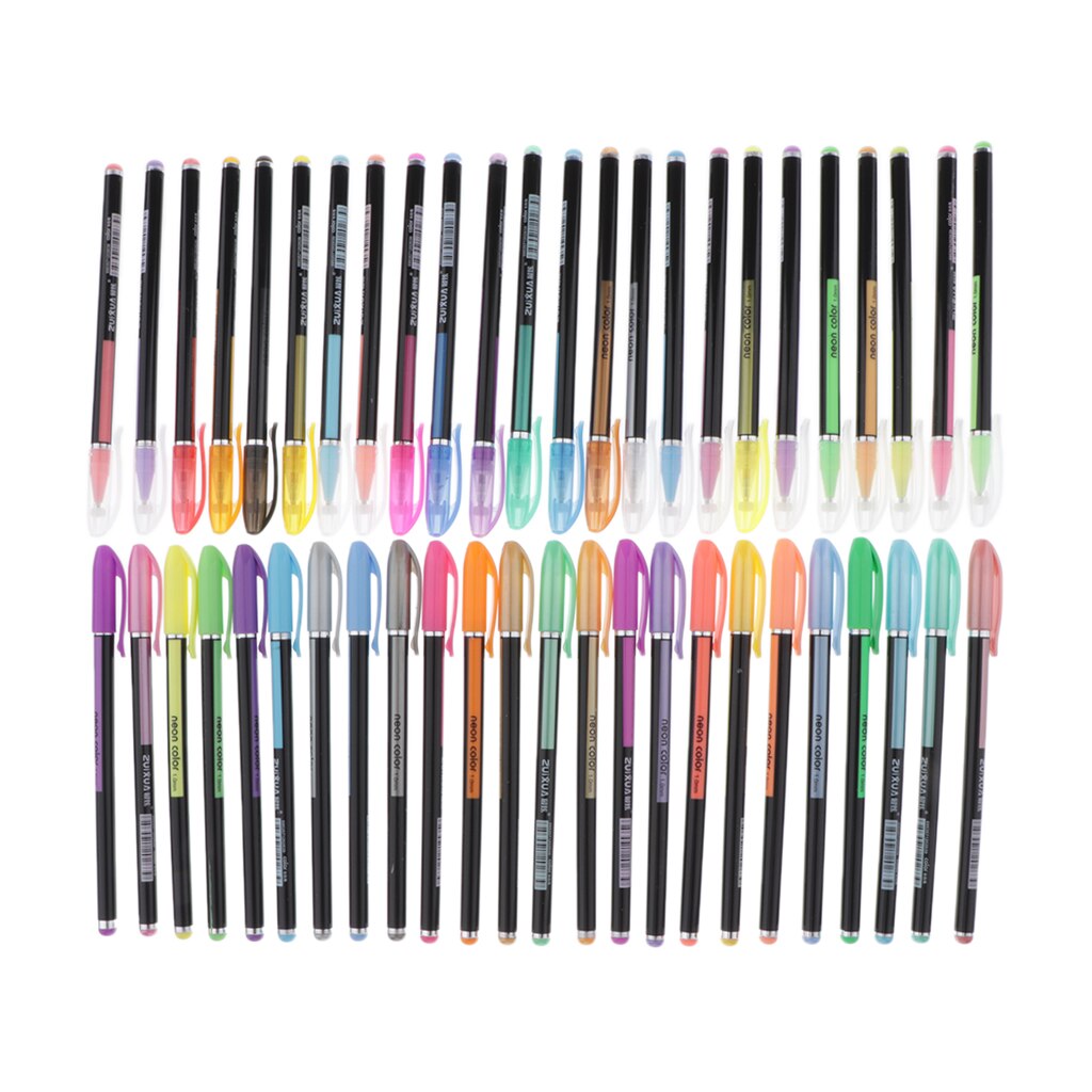 12/16/24/36/48 stk glitter gel penne farvede fine tip markører til voksne farvebøger, tegning, journal og doodling