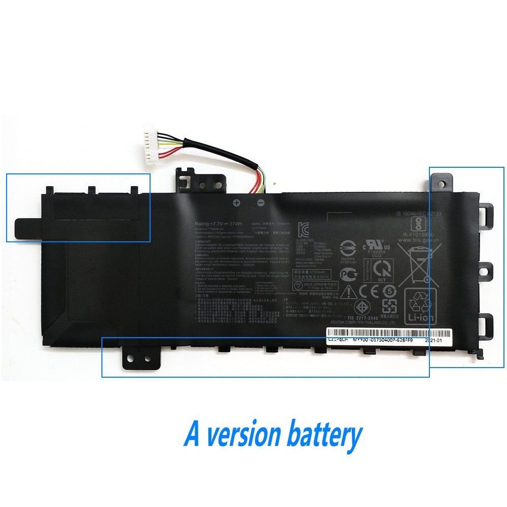 Genuine C21N1818-1 B21N1818-2 Battery For Asus VivoBook Pro 14 X412DA A412FA X412FJ R424FA X509JA-BR131T BQ039T X509MA-BQ064T: A version battery