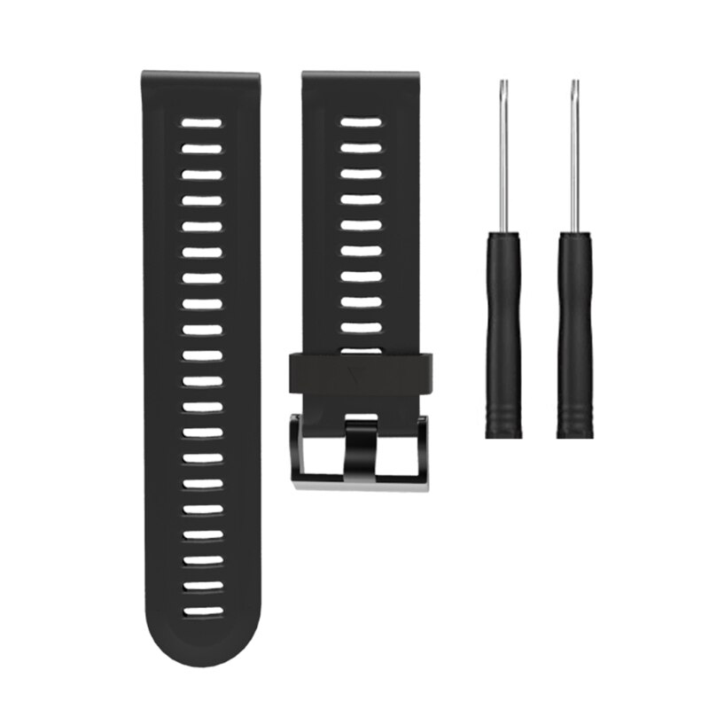 Watch Bands For Garmin Fenix 3 Silicone Strap Replacement Band Tools: Black