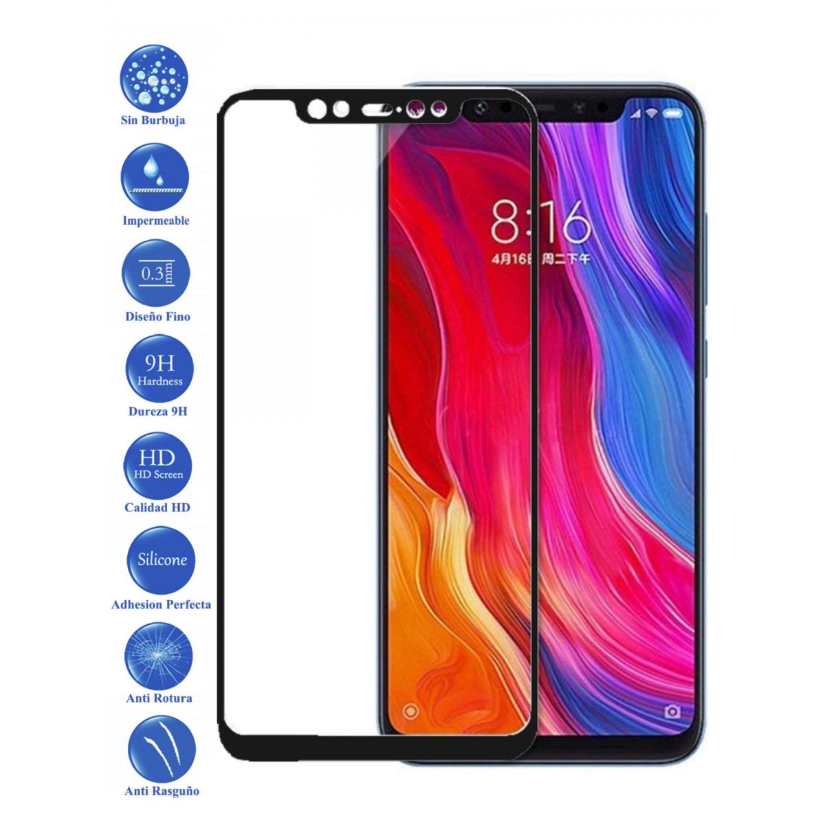 Bildschirm Schutz für Xiaomi Mi8 schwarz voll gebogen 3D gehärtetem glas