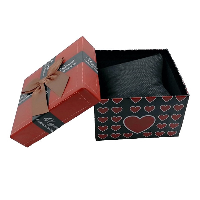 Bowknot klocka låda hållbar prese vacker klocka låda armband armband smycken monter monter hållare