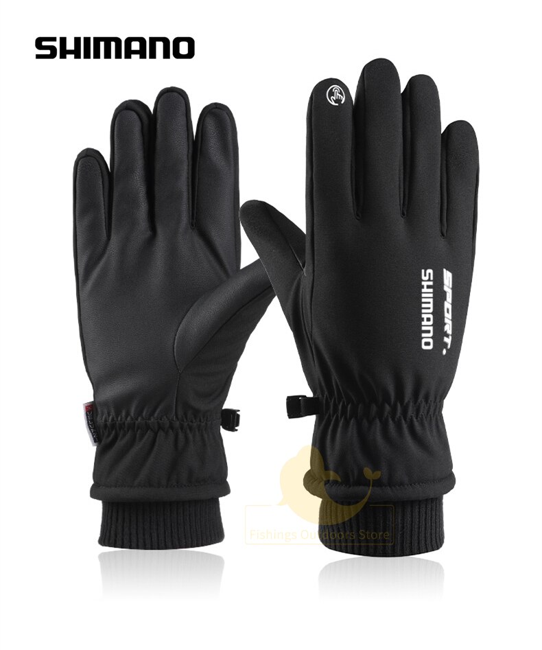 Shimano-guantes cálidos de ciclismo para hombre, manoplas de invierno para deportes al aire libre, esquí, pesca, pantalla táctil, antideslizantes, resistentes al viento e impermeables, novedad