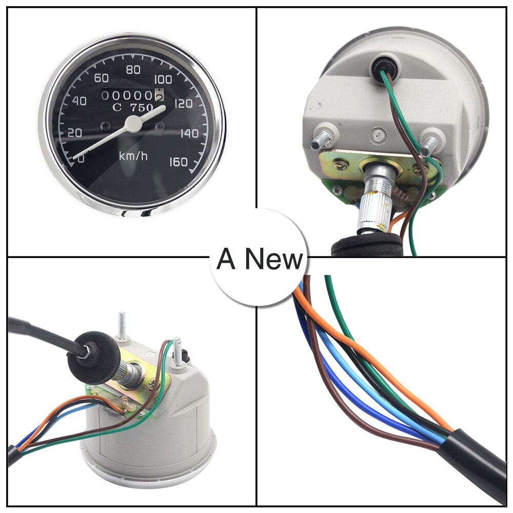 ZSDTRP For Bmw R12 R71 120 Km/h For CJ-K750 M-72 160 Km/h Retro model speedometer with light used at side car motorcycle