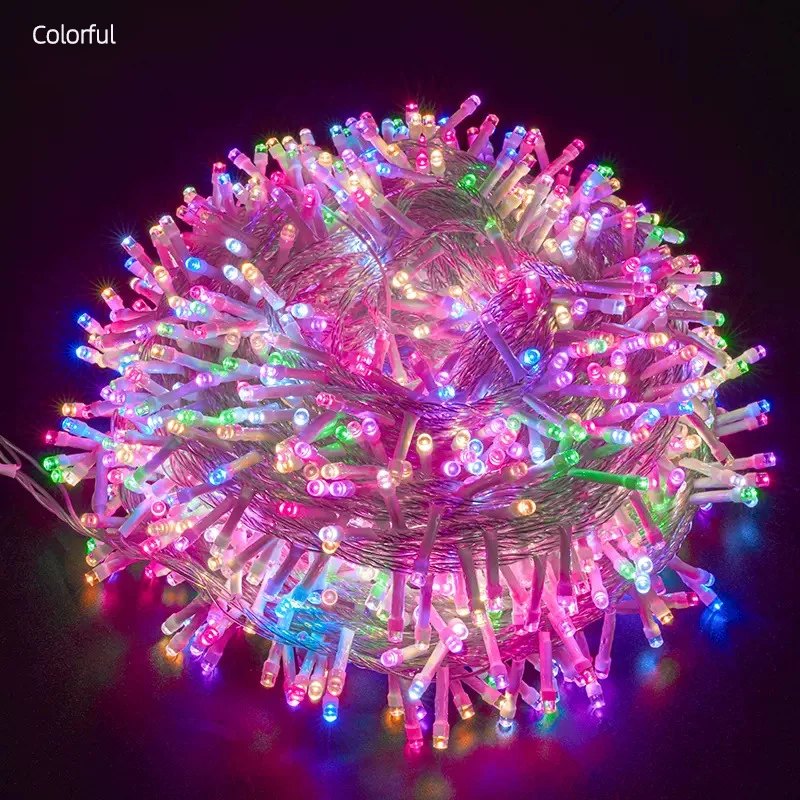 10M 20M 30M 50M 100M Christmas Garland Lights Led String Fairy Light Festoon Lamp Outdoor Decorative Lighting for Wedding Party: changeable / R