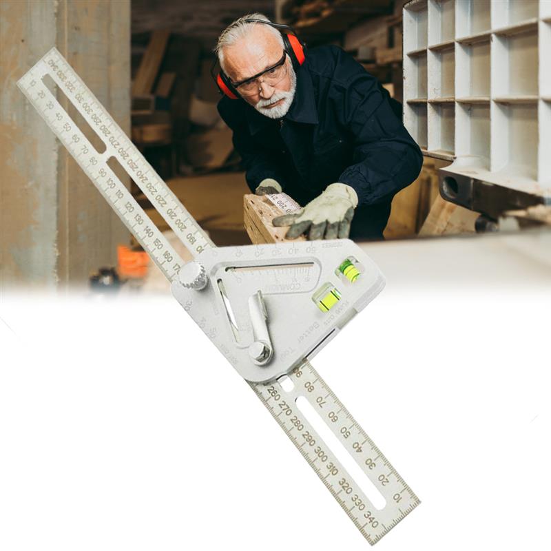 Stainless Steel Woodworking Triangle Ruler Angle Protractor Square Measuring Ruler Miter For Framing Building Carpenter Tools