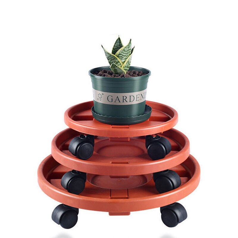 Movable Plant Stand Flower Pot Tray With Universal Wheel Heavy Duty Rolling Potted Rack Indoor Outdoor Balcony Garden GH