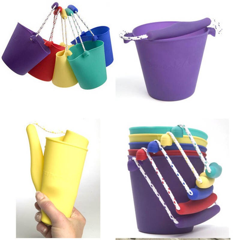 Zachte Lijm Vouwen Multifunctionele Strand Baden Bad Siliconen Emmer Kinderen Of Kinderen Speelgoed Zomer Zee Essentieel Water games