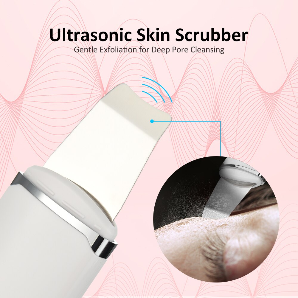 Ultrasonic Face Cleaner Skin Scrubber Deep Face Cleaning Machine Peeling Tool Skin Blackhead Removal Vibration Acne Exfoliating