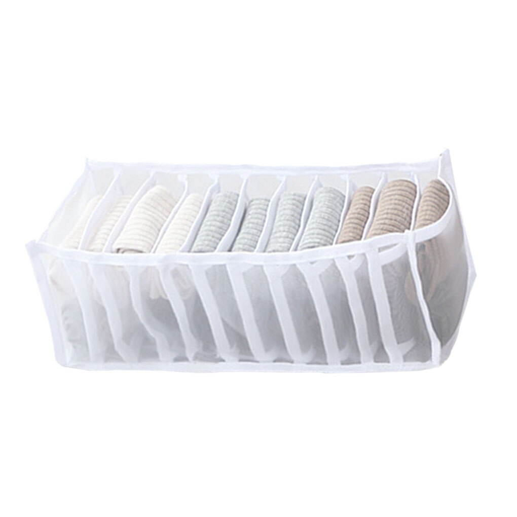 Unterwäsche Bh Socken Panty Lagerung Boxen Schrank Organisatoren Kleiderschrank Heimat Organisation Schublade Teiler Schlafsaal Sparen Raum: 11 Gitter Weiß