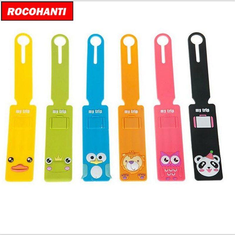 ROCOHANTI 5PCS Rubber Funky Reizen Bagage Label Riemen Koffer Naam ID Adres Tags Bagage Tags P006