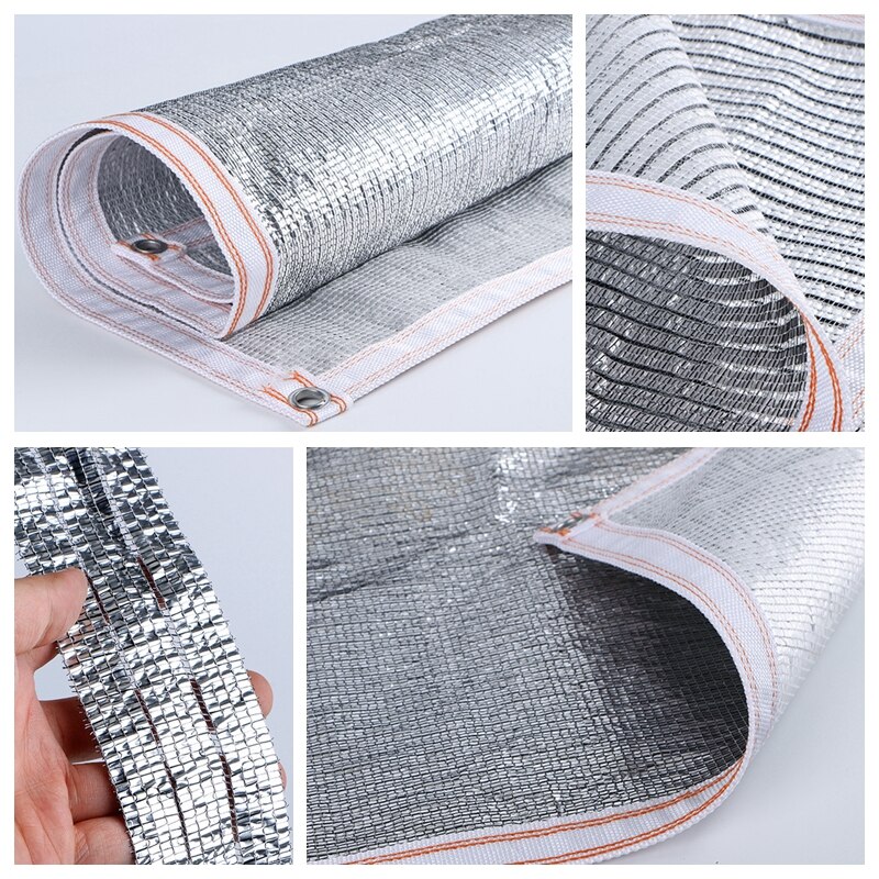 Hi-quality 85% Sunshade Rate srebrzysta folia aluminiowa siatka zacieniająca strona główna balkon sukulenta pokrywa żagiel przeciwsłoneczny odbijają światło słoneczne