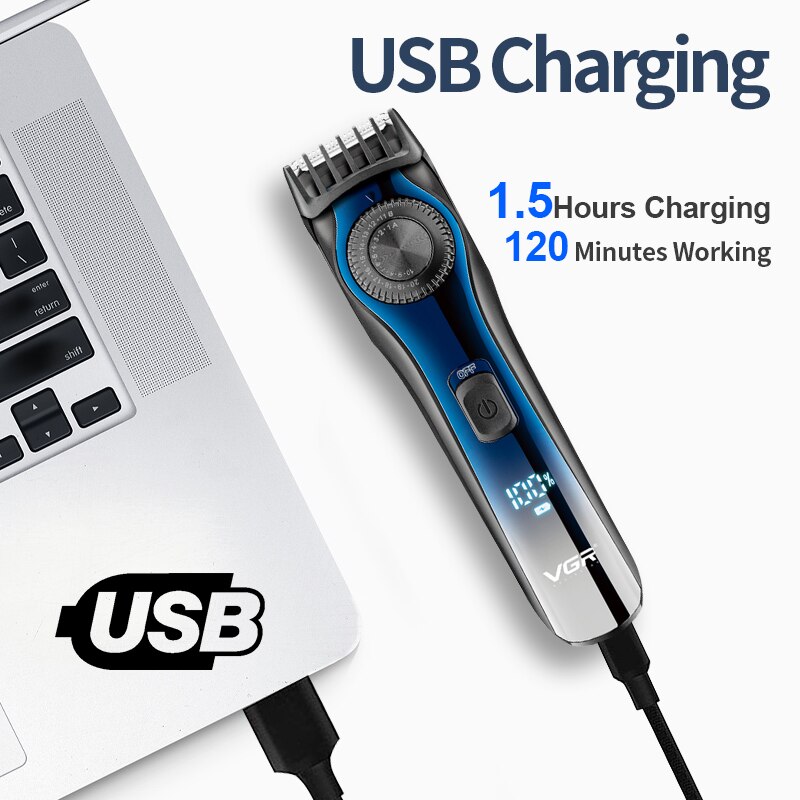LCD Screen Powerful Hairs Trimmer Cutting Machine Barber Haircut Hair Clipper Rechargeable Hair Clipper Razor
