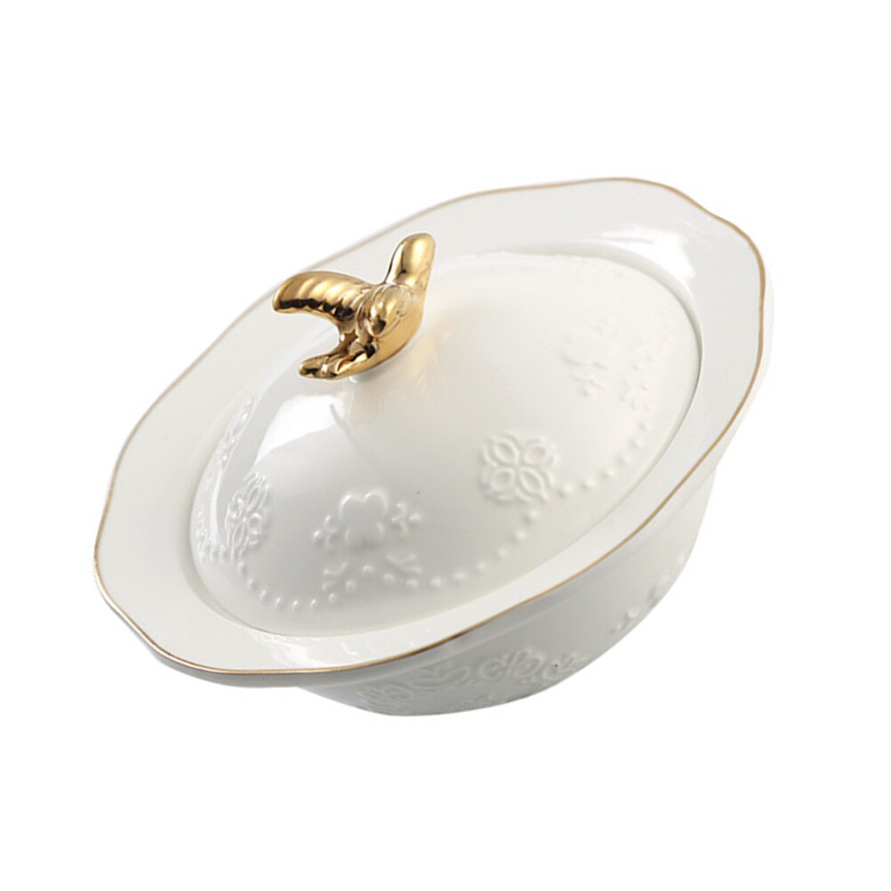 Ceramic Steamed Egg Bowl Soup Serving Bowl Oatmeal Storage Holder Ceramic Container