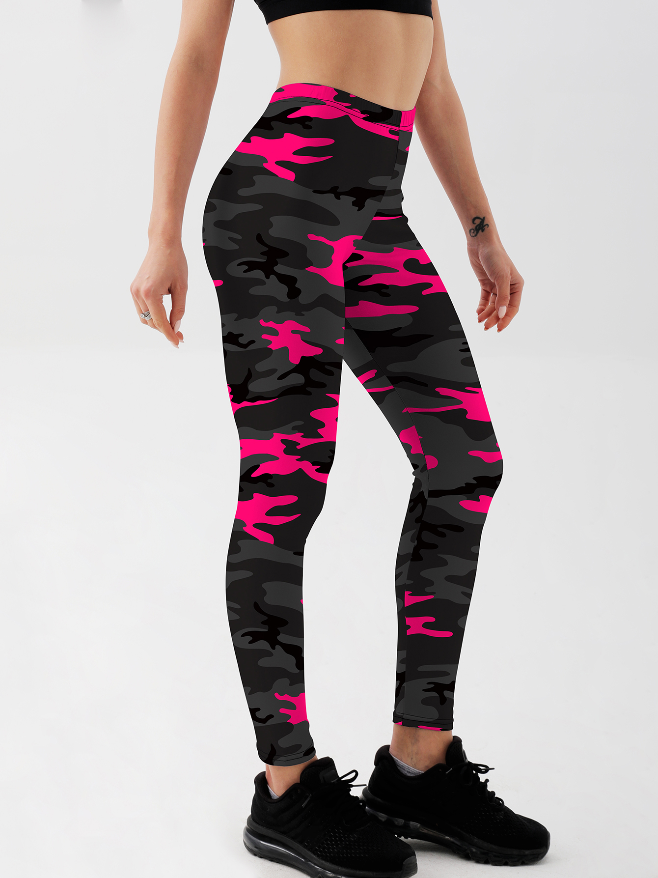 Women camouflage Leggings For Fitness High Waist Gym Legging Push Up Women navy Leggings: XXL / Red