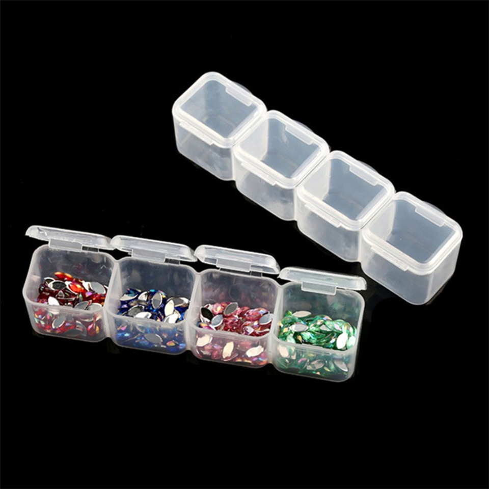28/ 64 Grids Plastic Box Organizer Medicine Case Diamond Painting Storage Box Embroidery Storage Case Jewelry Accessories Tools