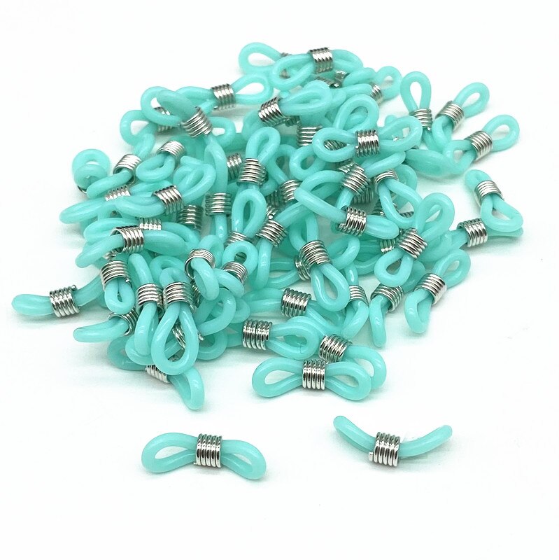 100 sztuk/partia okulary łańcuch gumy silikonowej pierścień antypoślizgowe DIY złącze pasek oczka liny okulary przewód akcesoria: Light Blue