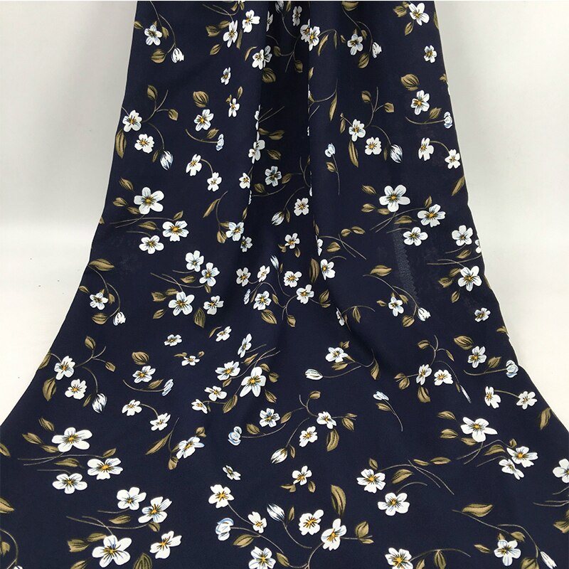 Blanco suave Floral tela raso estampado vestido camisas negro rojo rosa amarillo verde y azul oscuro por el metro 150cm de ancho: 6