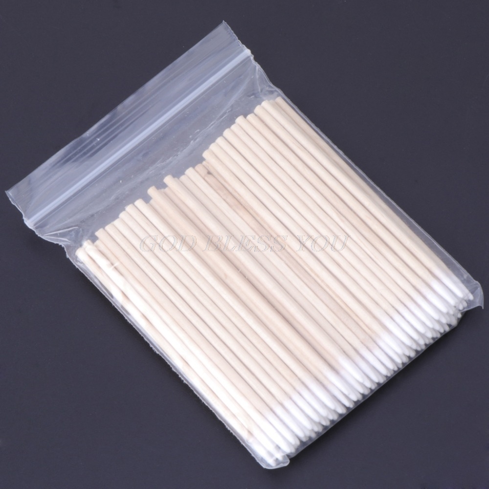 100Pcs Cotton Swabs Pointed Swab Applicator Makeup Wooden Sticks Applicator Multi-functional Tools