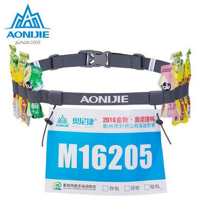 AONIJIE Running Outdoor sports Triathlon Marathon Race Number Belt With Gel Holder Outdoor Sports Running Belt