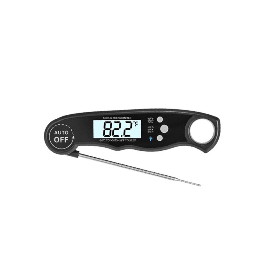 Dual Probe Instant Read Meat Thermometer Ultra Fast Waterproof Digital Food Thermometer with Backlight Calibration: Black