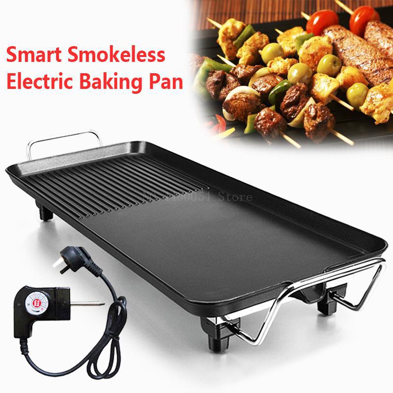 Barbecue électrique d'intérieur en aluminium | Grille coréenne en céramique sans fumée, antiadhésif, sans fumée, outils de barbecue électriques pour la maison