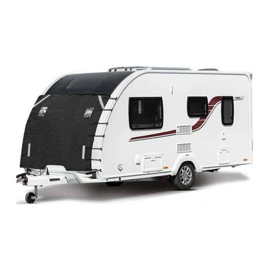 Mayitr 1Set Auto Caravan Front Towing Cover Protector Verstelbare Met 2 Led Licht Schild Stofdicht 220x175cm