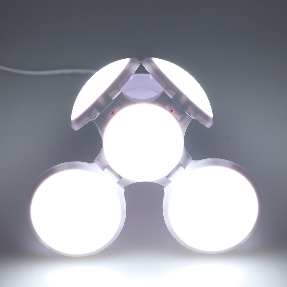 LED Garage Lights Deformable 40W LED Basement Lights E27 LED Light Bulb Ceiling Lighting Daylight Lamps with 4 Adjustable Panels