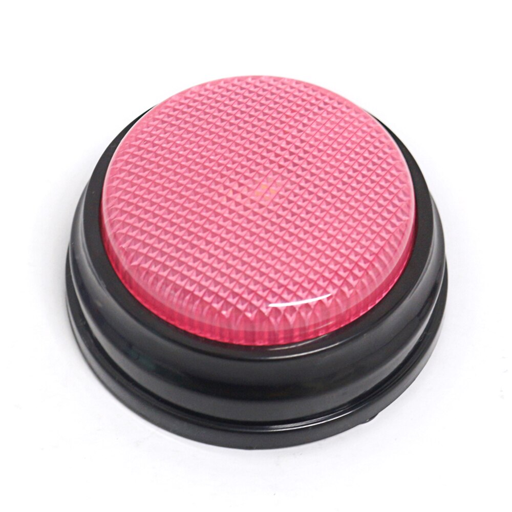 Recordable Talking Button With Led Function Parent-Child Interactive Toy Phonograph Game Answer Buzzers Learning Taking: Pink