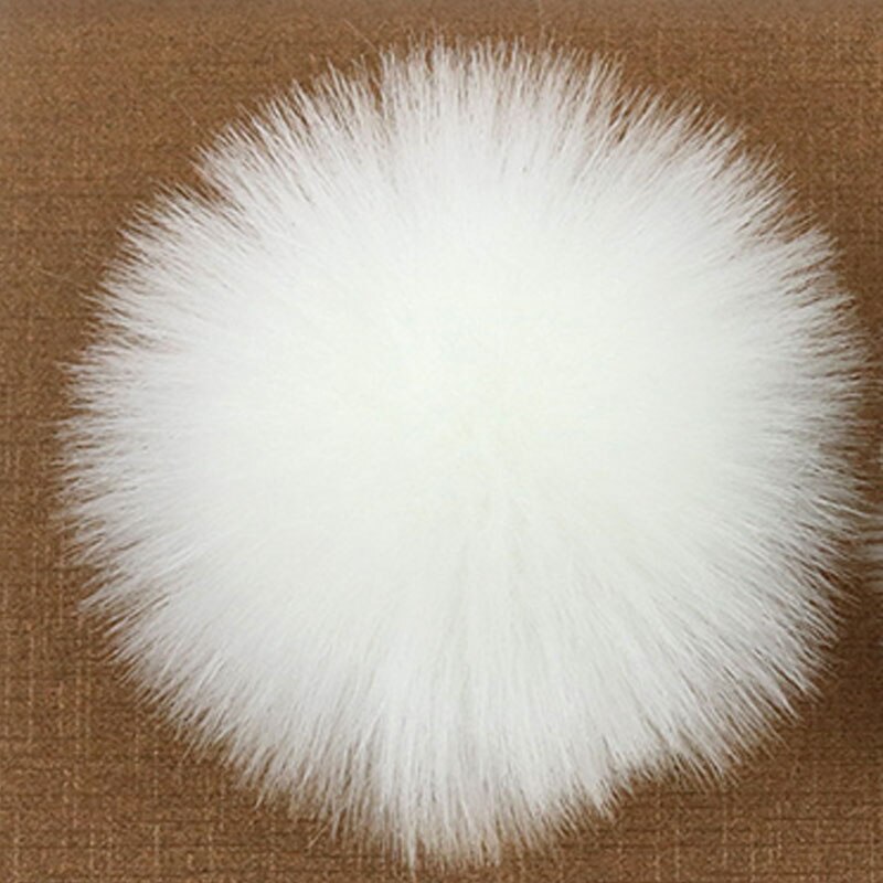 Pompones grandes de piel de zorro Real DIY, 10cm, pompones de piel de mapache, bolas, gorros y Pompón de pelo Natural para bolsos, zapatos, bufandas, accesorios: 8