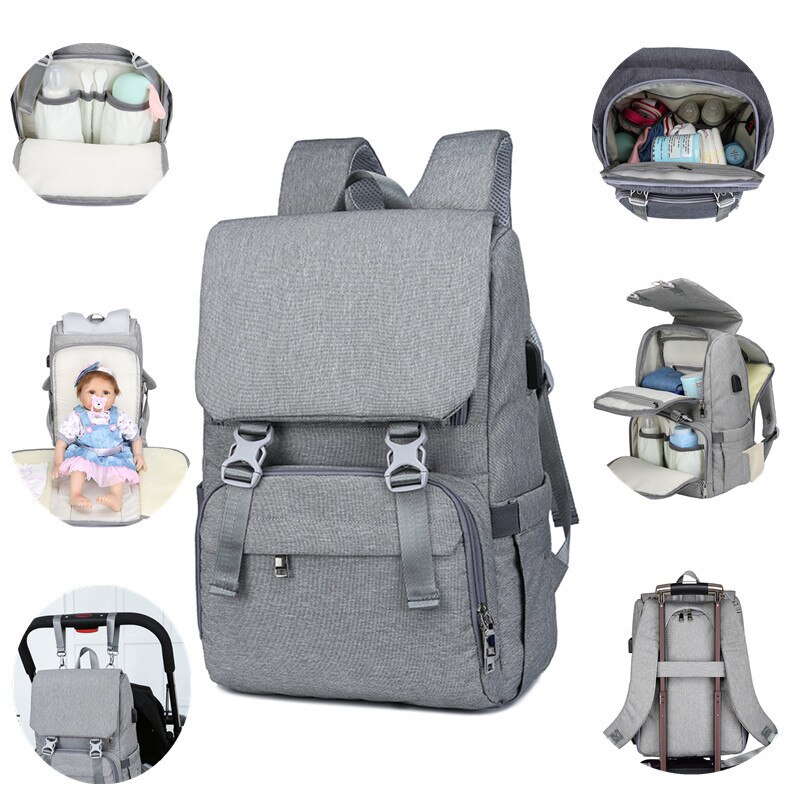 USB Shoulder Mummy Bag Multifunction USB Large Capacity Diaper Bag Mom Bag