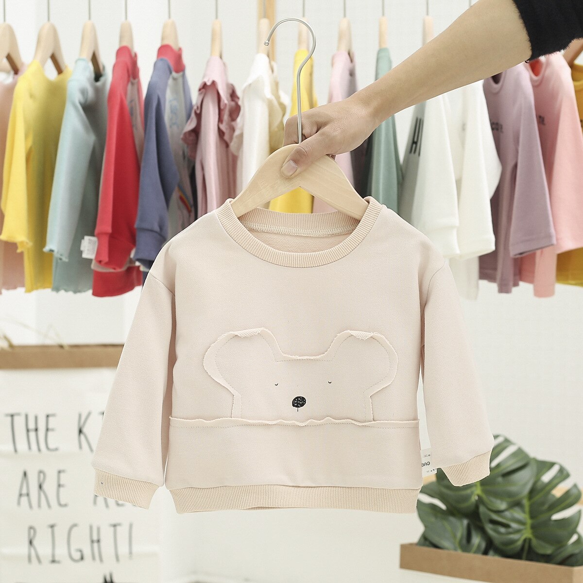 Baby girls sweatshirts vår höst barn hoodies långärmad tröja för barn tecknade björnkläder