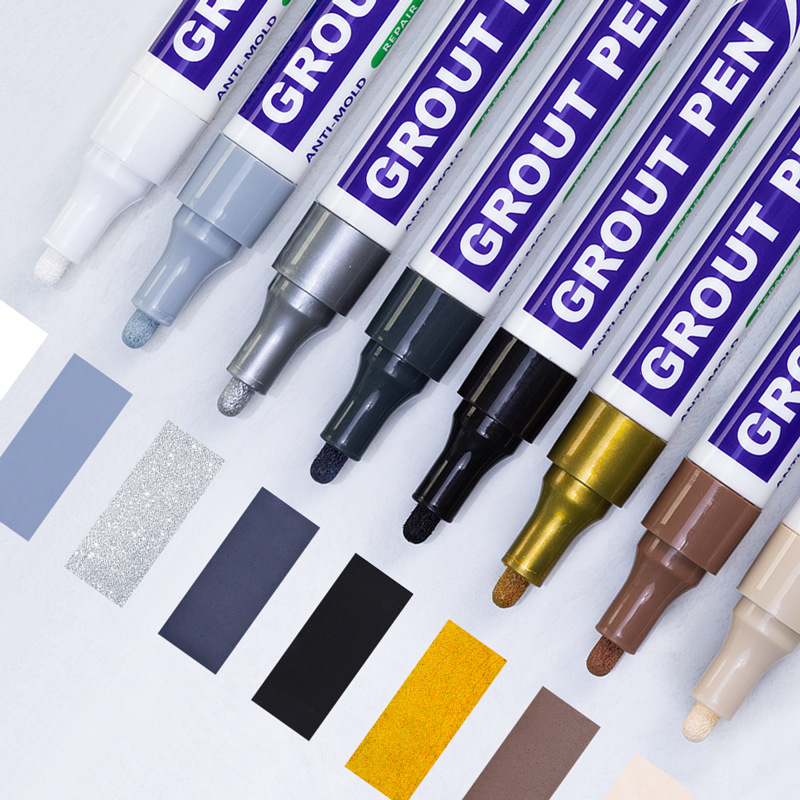 8 farver hvid fugepen vandtæt vægfuge restaureringspen til badeværelse, væg og gulv, dekontaminering, søm reparationspenne