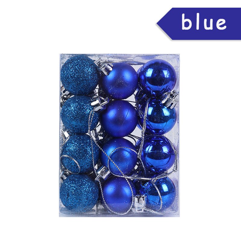 WEIGAO 24pcs Christmas Tree toys Decorations Ball Bauble Xmas Party Hanging Ball Ornaments Decorations for Home Year Navidad: 24pcs dark blue ball