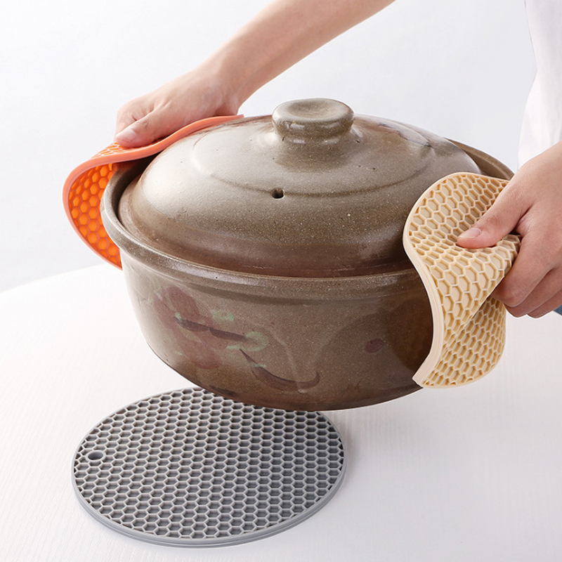 18 cm Ronde Siliconen Mat Coaster Food Grade Materiaal Placemat antislip Tafelmat Keuken Accessoires Gadgets Ronde Cup mat
