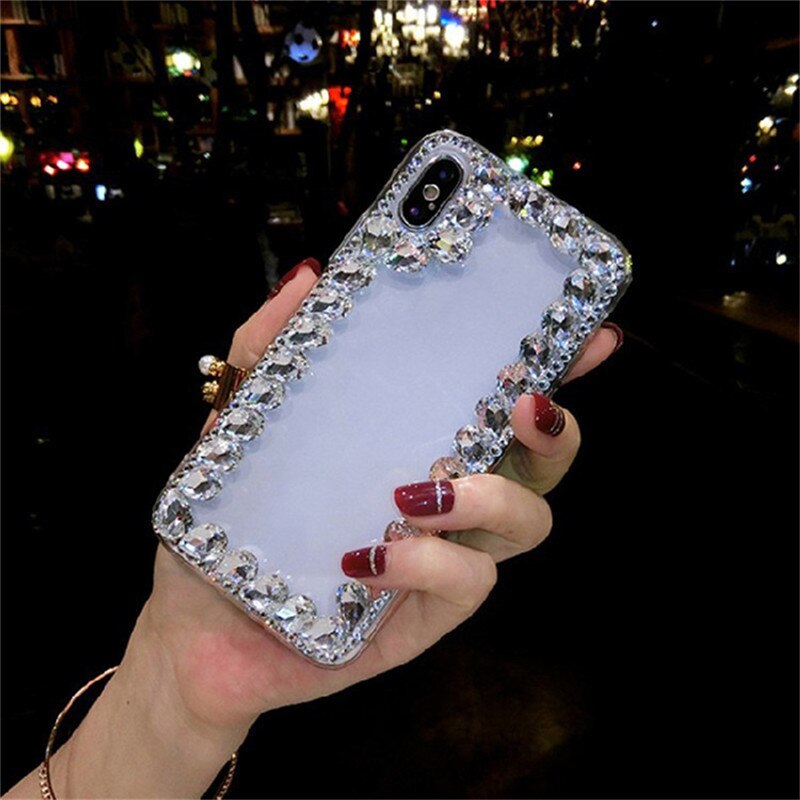 Szkło kryształowe etui z kryształem górskim dla Xiaomi Redmi 8 8A przypadki kolorowe Shinny szklany kamień Cobar wyczyść Telefon Kilifi Funda Coque: For Redmi 8A / clear