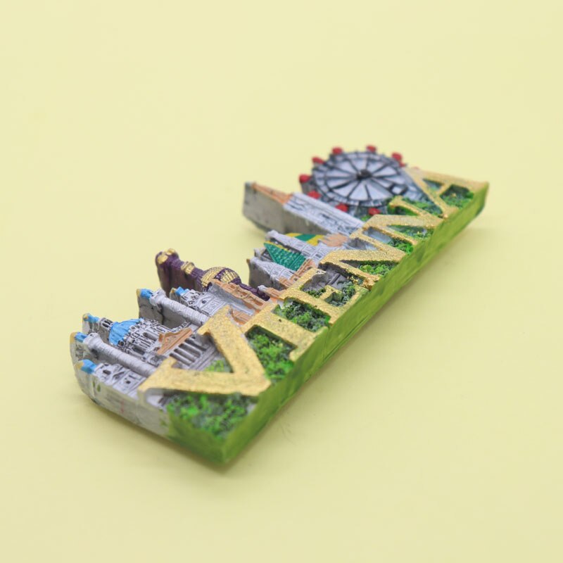 Magneet Bali Oostenrijk Italië Vs Souvenir Vierkante Kleurrijke Decoratie Magnetische Sticker Stad Gebouw Kunst Ambachten Hars